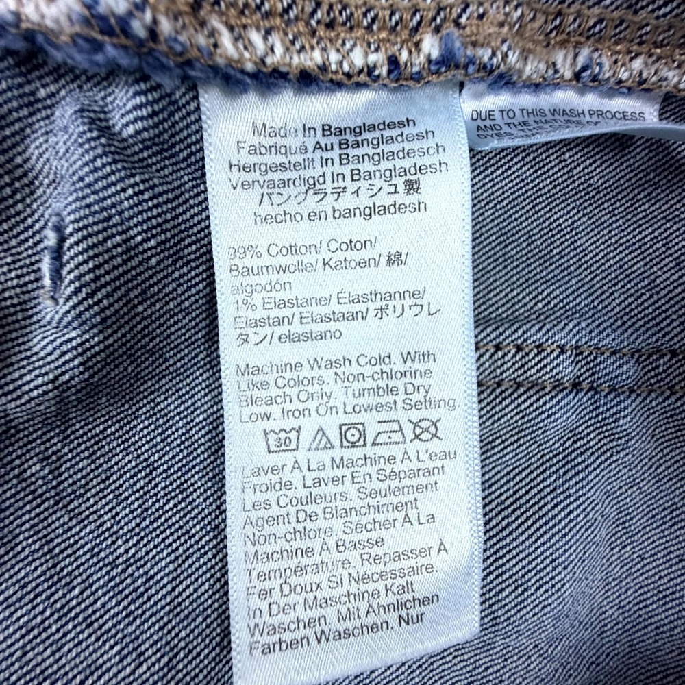 J Crew Wide Crop Jeans Womens 30P Blue Whiskered Denim Cotton Stretch High Rise - Picture 4 of 8